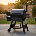 8-In-1 Wood Pellet Grill Smoker Outdoor Cooking, 575 Sq in Cooking Area, Wifi Control, LCD, Meat Probe, 500°F Max, Black