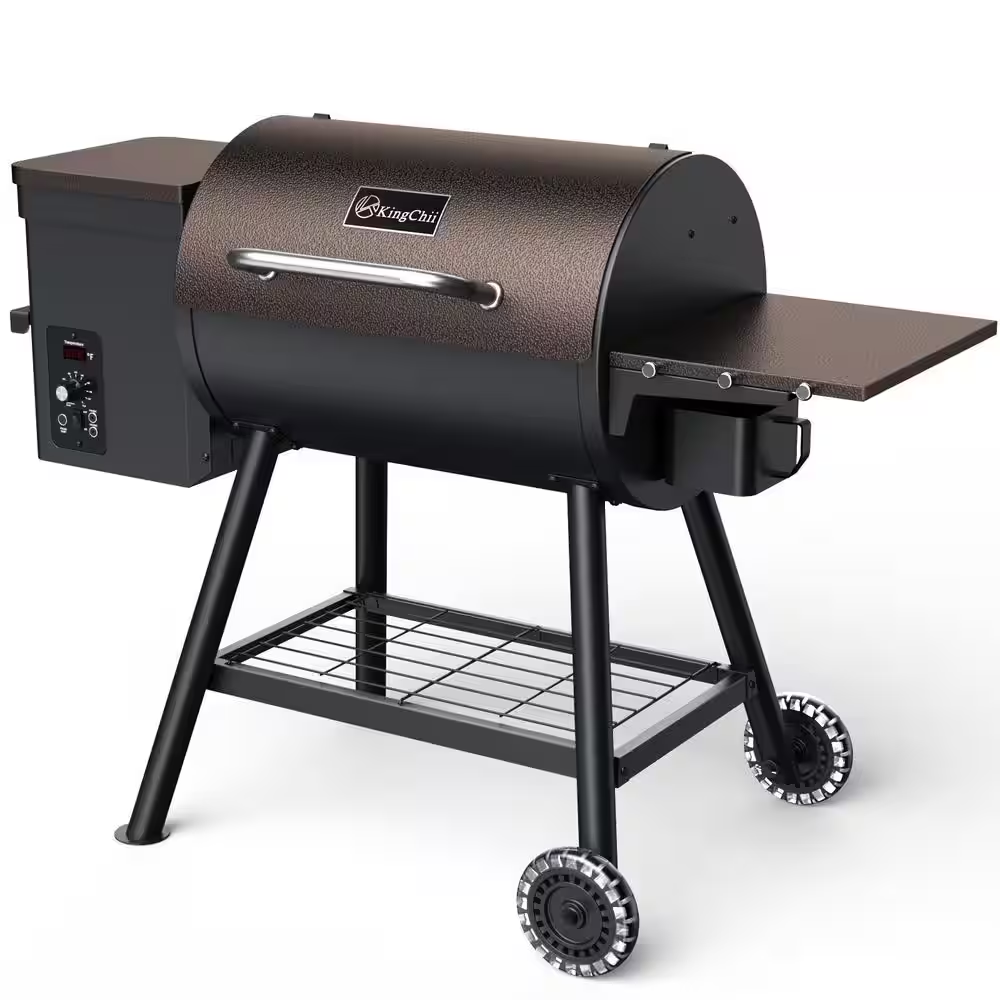 456 Sq. In. Wood Pellet Grill and Smoker BBQ with PID Auto Temperature Control in Bronze