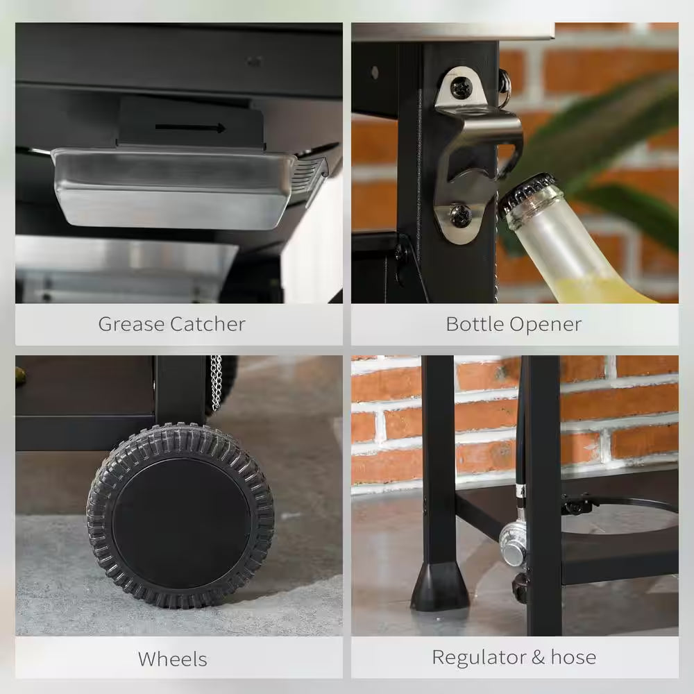 Portable Propane Gas Grill in Black