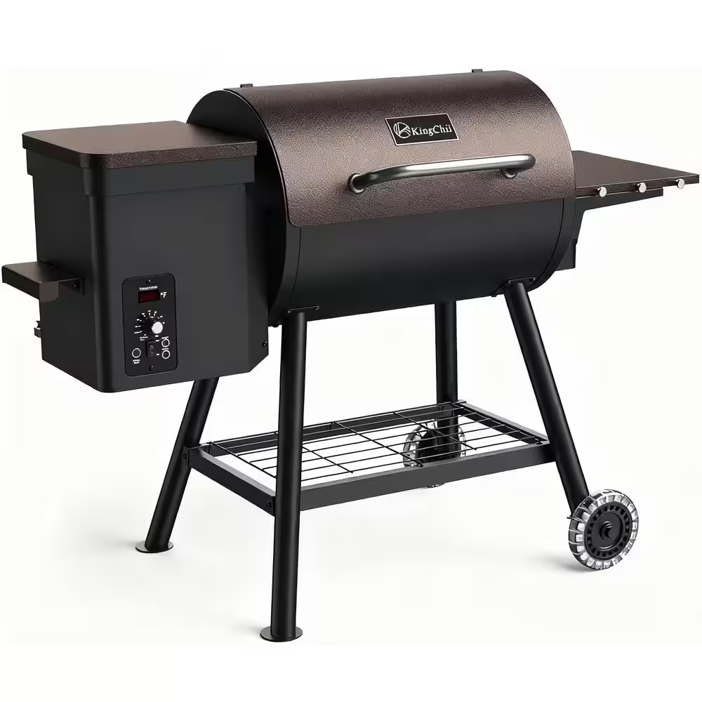 456 Sq. In. Wood Pellet Grill and Smoker BBQ with PID Auto Temperature Control in Bronze