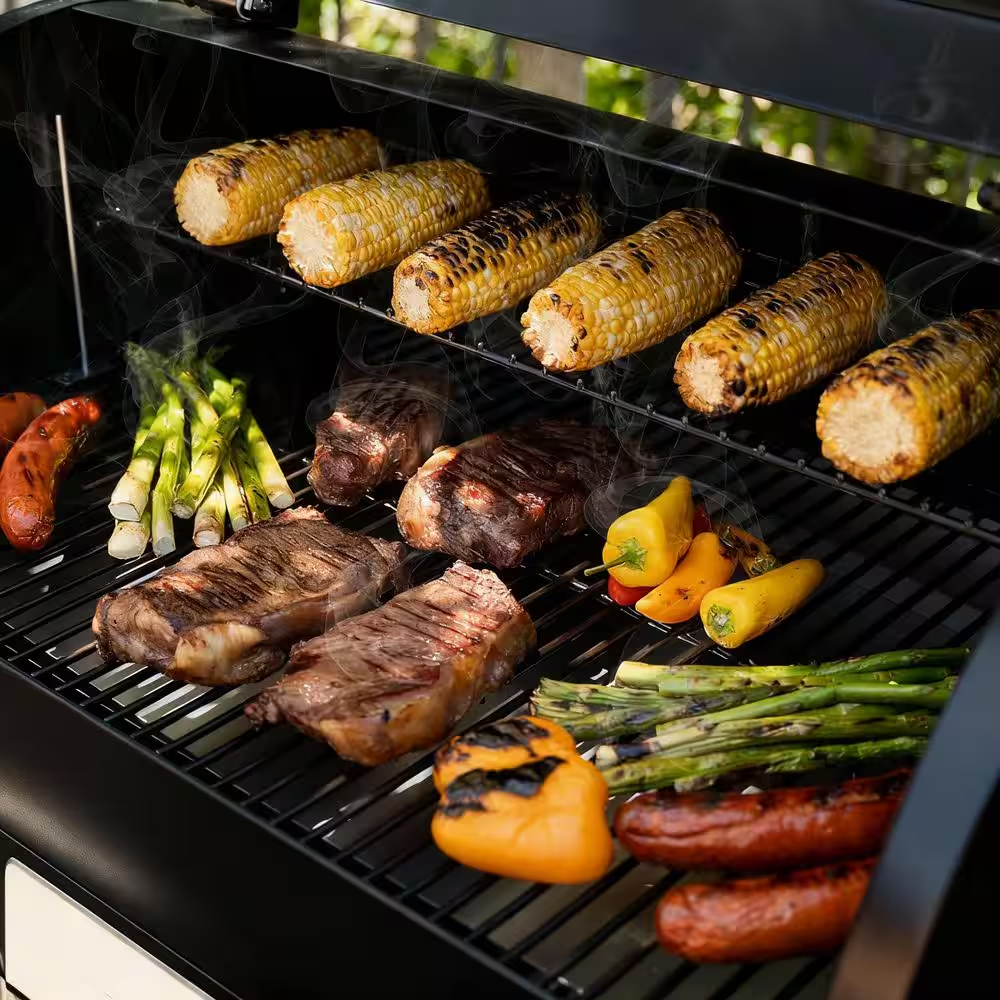 456 Sq. In. Wood Pellet Grill and Smoker BBQ with PID Auto Temperature Control in Bronze