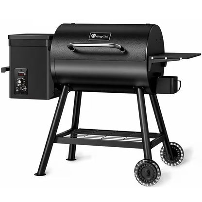 456 Sq. In. Wood Pellet Grill and Smoker BBQ with PID Auto Temperature Control in Black