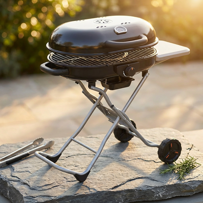 Portable Propane Gas Grill in Black — Studio Shot