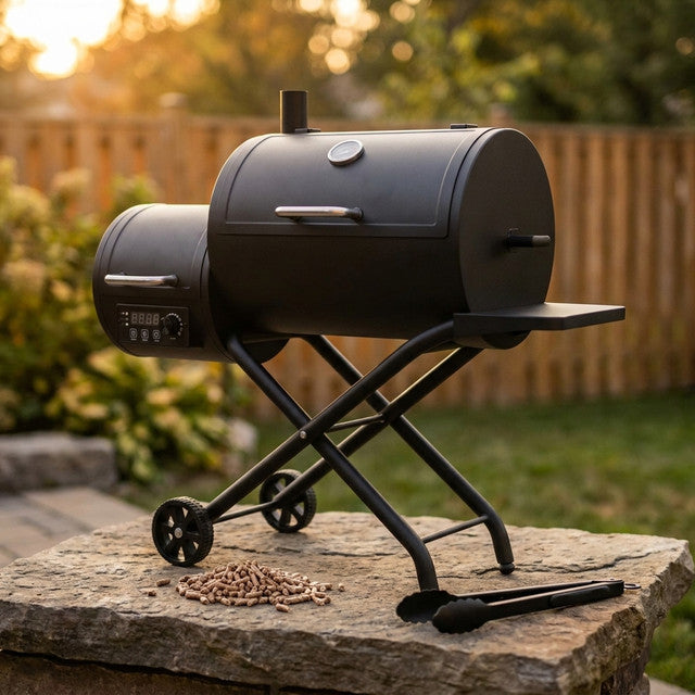 Portable Pellet Grill, Electric Pellet Smoker Grill, BBQ Grill, Outdoor Grills & Smokers, Wood Pellets, Portable Grill, Sear, Sm — Studio Shot
