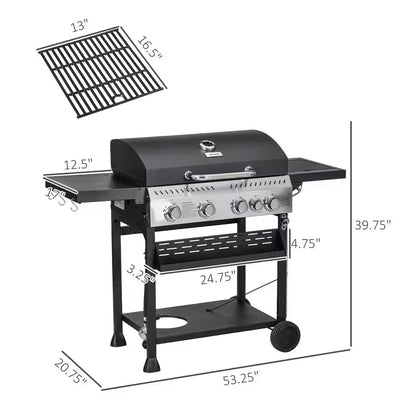 Portable Propane Gas Grill in Black