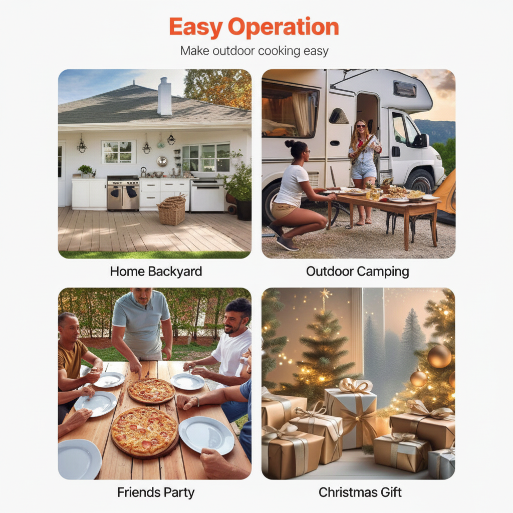 Pizza Oven Outdoor, 12 In. Pellet Pizza Oven, Portable Pizza-Stove, Wood Fired Stainless Steel Pizza-Maker