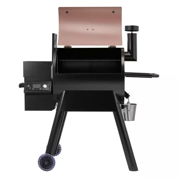8-In-1 Wood Pellet Grill Smoker Outdoor Cooking, 575 Sq in Cooking Area, Wifi Control, LCD, Meat Probe, 500°F Max, Black